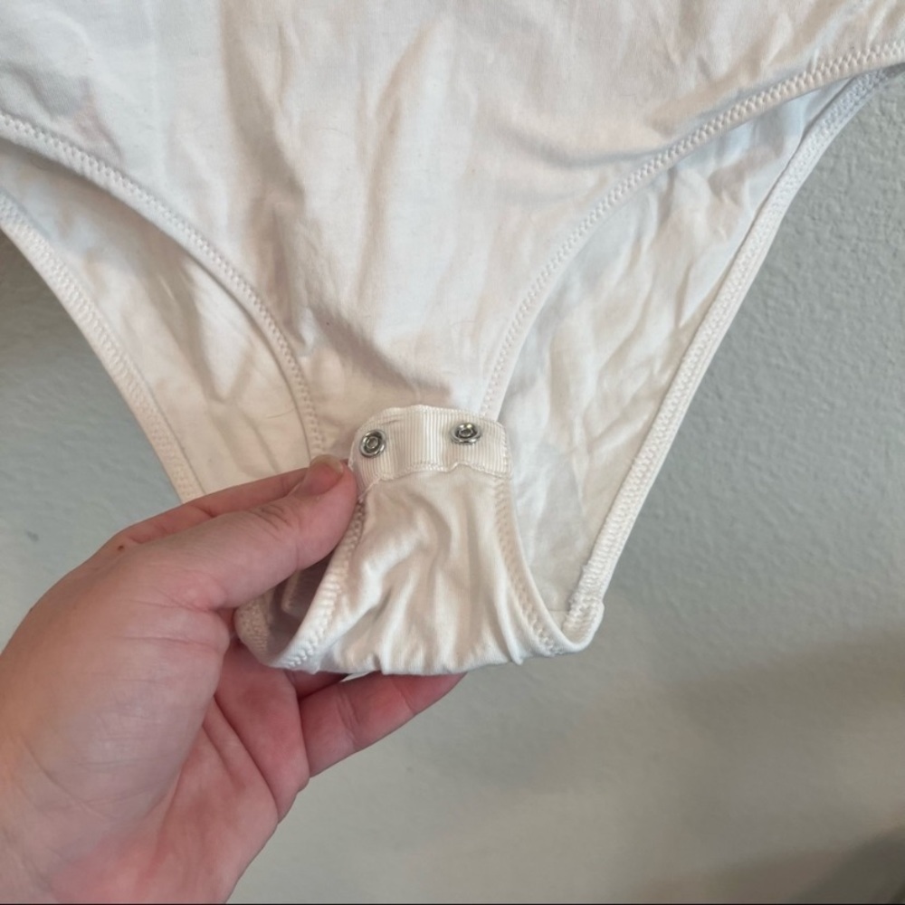 Everlane Supima Cotton Short Sleeve Crew Neck Body Suit White XS - Picture 4 of 9